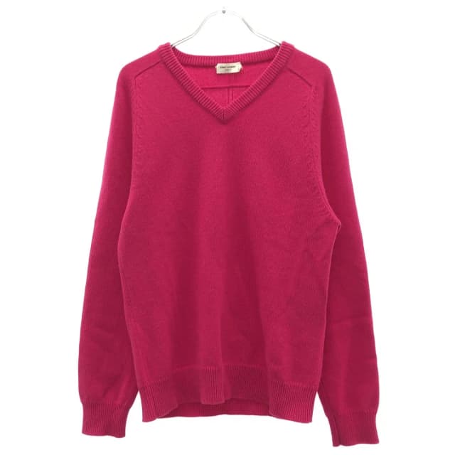 Saint Laurent Neck Cashmere Knit Sweater Pink XS in Pink Cashmere from The Reluxe, photo 1 of 1