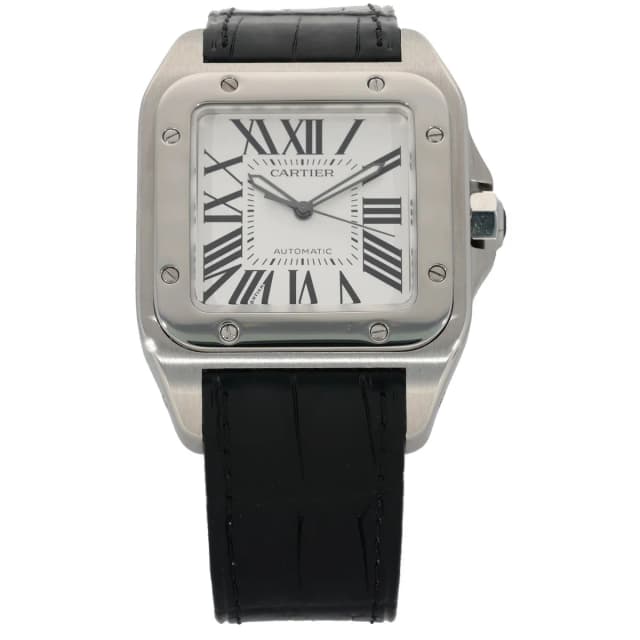 Cartier Santos 100 W20073X8 38mm Stainless Steel Watch in Leather from H&T, photo 1 of 1