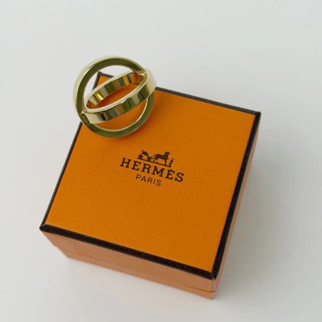 Hermès Circle Motif Scarf Ring Plated Gold Vintage in Gold from The Reluxe, photo 1 of 1