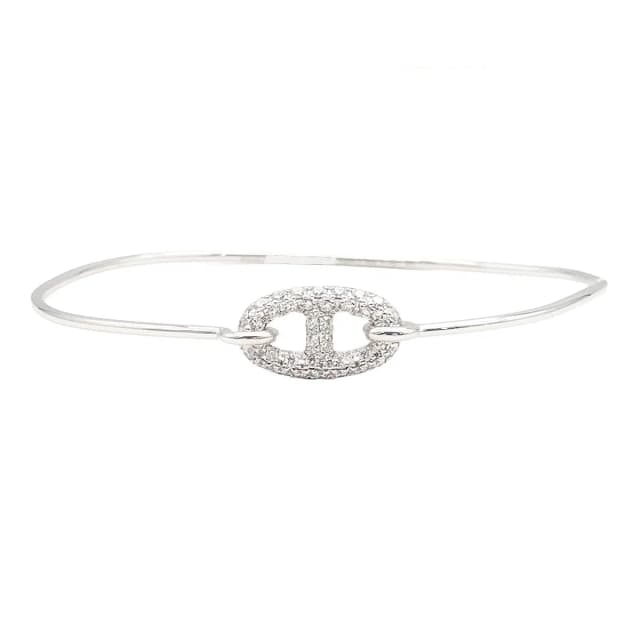 Hermès Ronde Chaine D'ancre Bangle White Gold 18k Diamond Bracelet in White from The Reluxe, photo 1 of 1