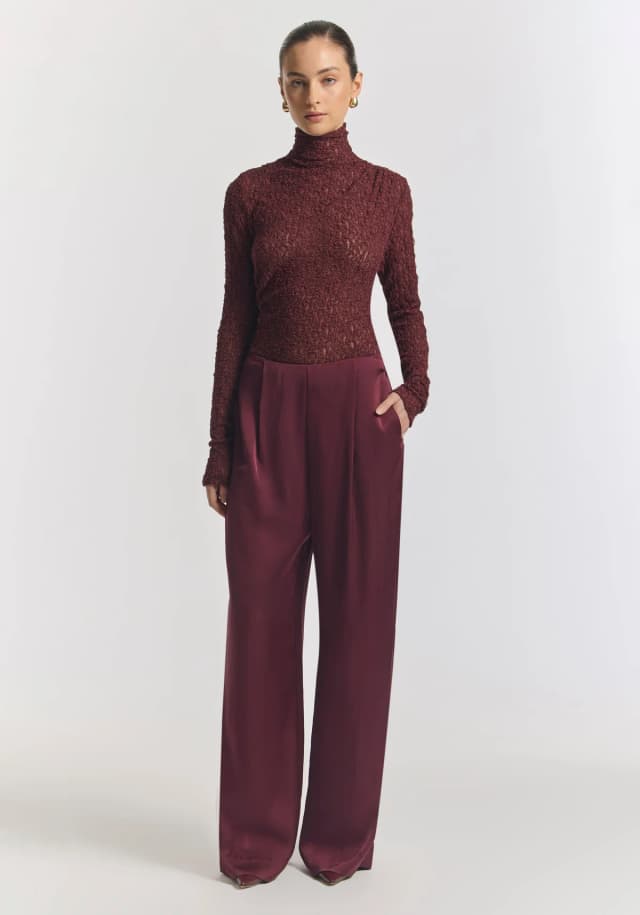 VIKTORIA & WOODS Lakeshore Pant in GARNET, image 1 of 1 from Viktoria & Woods
