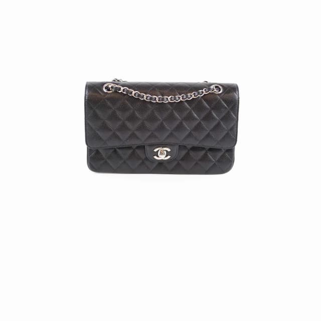 Chanel Caviar Double Classic Flap Black Microchipped in Black Caviar leather from The Purse Affair, photo 1 of 1