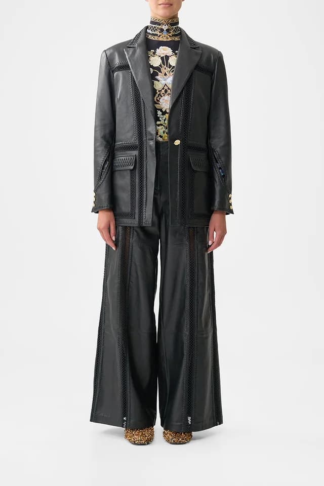 Camilla eBoutique LEATHER WIDE LEG PANT OTTOMAN ELEGANCE, image 1 of 1 from CAMILLA
