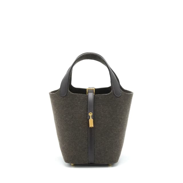 Hermès Picotin 18 Felt Lock Bag Ebene GHW Stamp Y in Brown Leather from EMIER, photo 1 of 1
