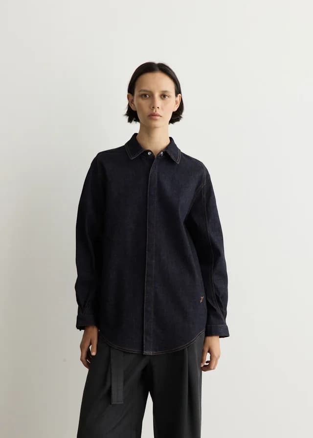 Jacquemus La Chemise Amelo De-Nimes in DARK NAVY, image 1 of 1 from Incu