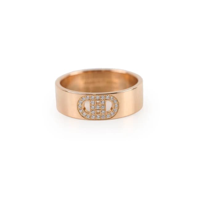 Hermès H'Ancre Diamond Ring Rose Gold Size 50 in Pink from The Purse Affair, photo 1 of 1