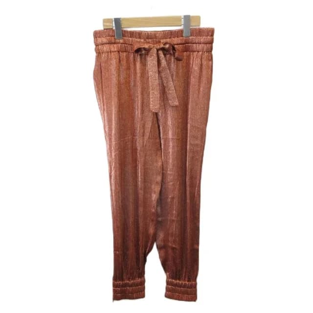 Gucci Last Brown Lame Waist Tie Joggers Pants Easy Silk 40 Orange Drawstring in Brown Silk from The Reluxe, photo 1 of 1