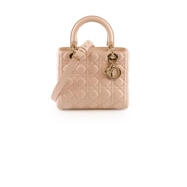 Lady Dior Medium Cannage Lambskin Power Beige in Beige Lambskin from The Purse Affair, photo 1 of 1
