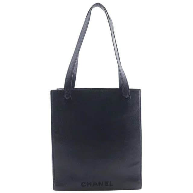 Chanel Logo Caviar Leather Black Tote Bag in Black Caviar leather from The Reluxe, photo 1 of 1