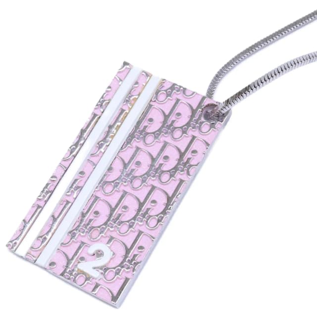 Dior Trotter Plate Necklace Pink in Pink from The Reluxe, photo 1 of 1