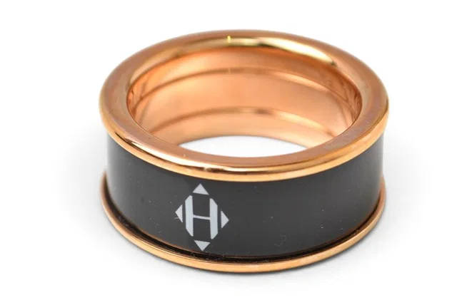 Hermès Ring Uni MM H Dearman Black Pink Gold in Black from The Reluxe, photo 1 of 1