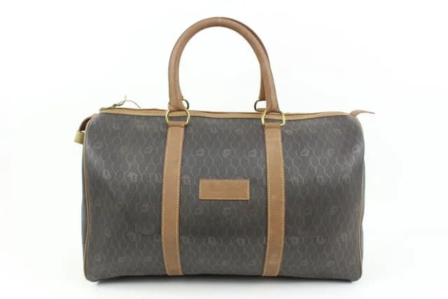 Dior Black x Brown Honeycomb Monogram Trotter Boston Duffle Bag in Black Canvas from Bagriculture, photo 1 of 1