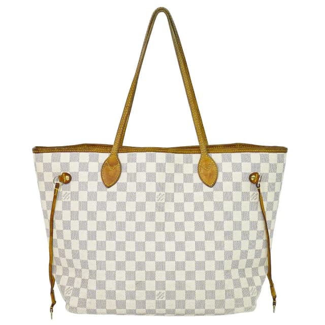 Louis Vuitton Neverfull Damier Azur Tote Bag White Gray in White Coated canvas from The Reluxe, photo 1 of 1