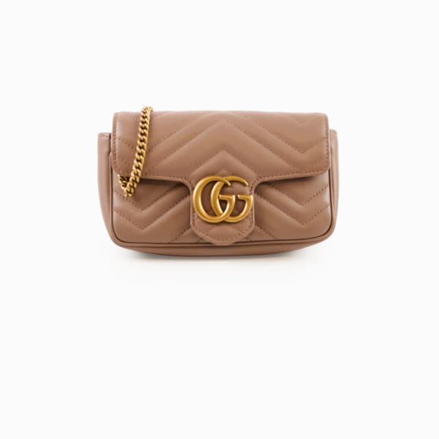 Gucci GG Marmont Matelasse Super Mini Dusty Pink in Pink Leather from The Purse Affair, photo 1 of 1