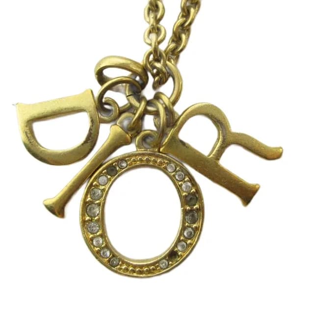 Dior Necklace Logo Pendant Gold in Gold from The Reluxe, photo 1 of 1