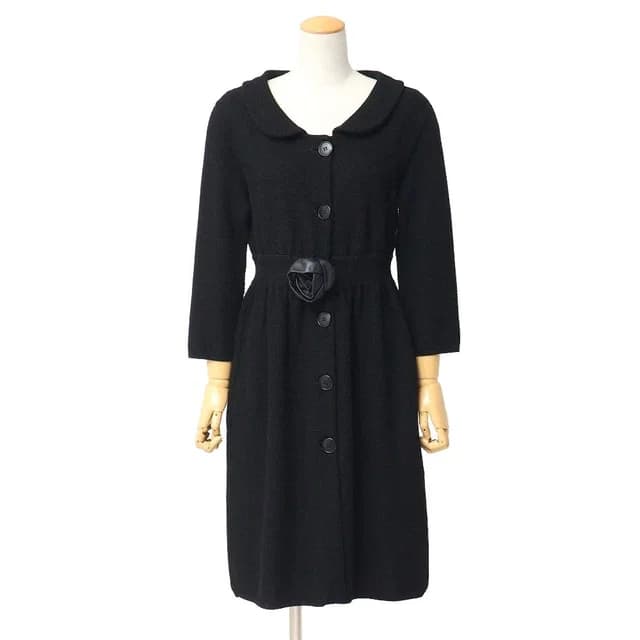 Dior Dress 42 Round Collar Cotton Knit Flower Corsage in Leather from The Reluxe, photo 1 of 1