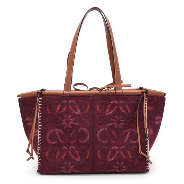 Loewe Anagram Cushion Tote in Burgundy Wool from Blue Spinach, photo 1 of 1