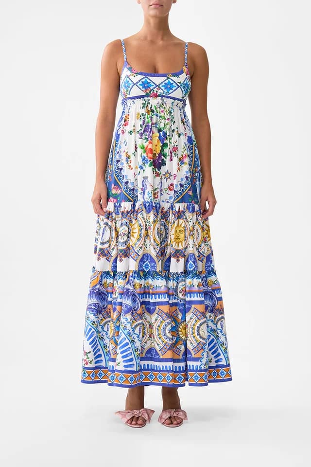 Camilla eBoutique LONG DRESS WITH JERSEY BODICE TILES DARLS, image 1 of 1 from CAMILLA