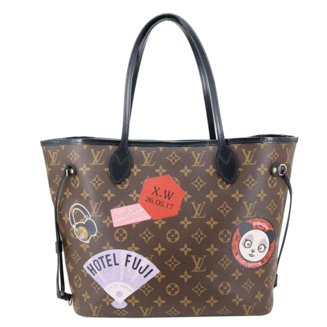 Louis Vuitton Neverfull MM World Tour Monogram Canvas Tote Shoulder Bag Brown in Brown Coated canvas from Dallas Designer Handbags, photo 1 of 1