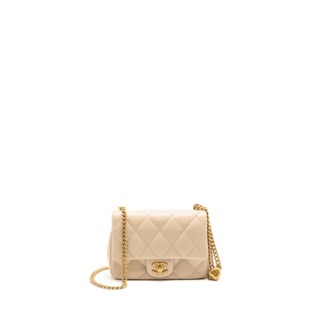 Chanel 25c Coco Love Adjustable Chain Shiny Lambskin Beige GHW (microchip) in Beige Lambskin from EMIER, photo 1 of 1