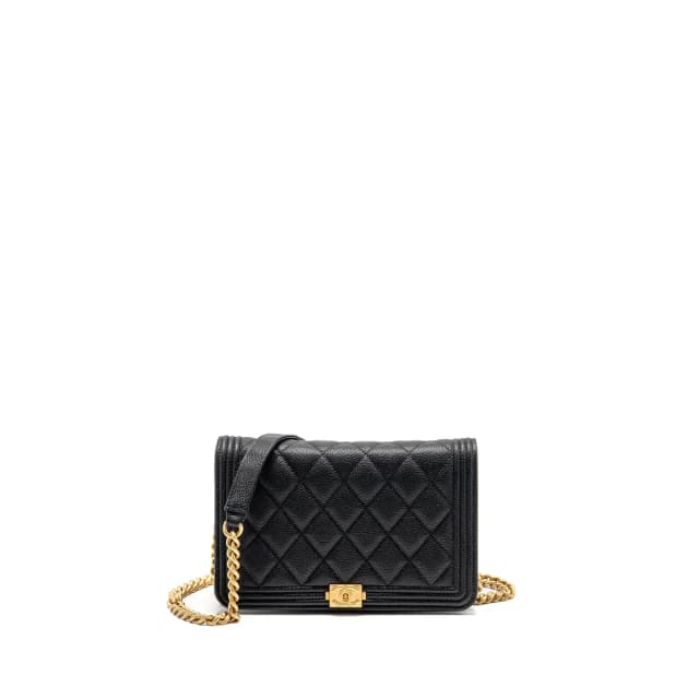 Chanel Boy Wallet on Chain Caviar Black GHW (Microchip) in Black Caviar leather from EMIER, photo 1 of 1