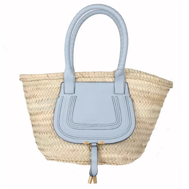 Chloé Marcie Raffia Basket Tote, Shady Blue, image 1 of 1 from Cultstatus
