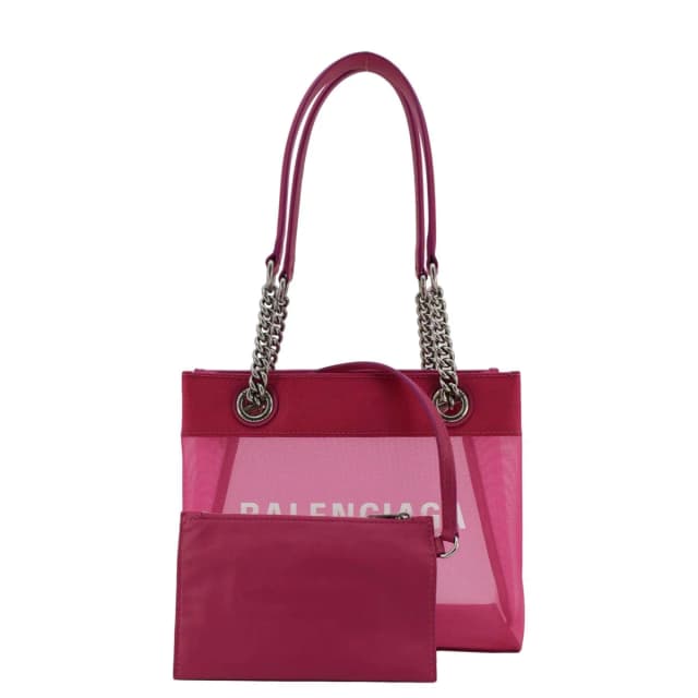 Balenciaga Duty Free Mesh Tote Bag Fuchsia in Pink Leather from Dallas Designer Handbags, photo 1 of 1