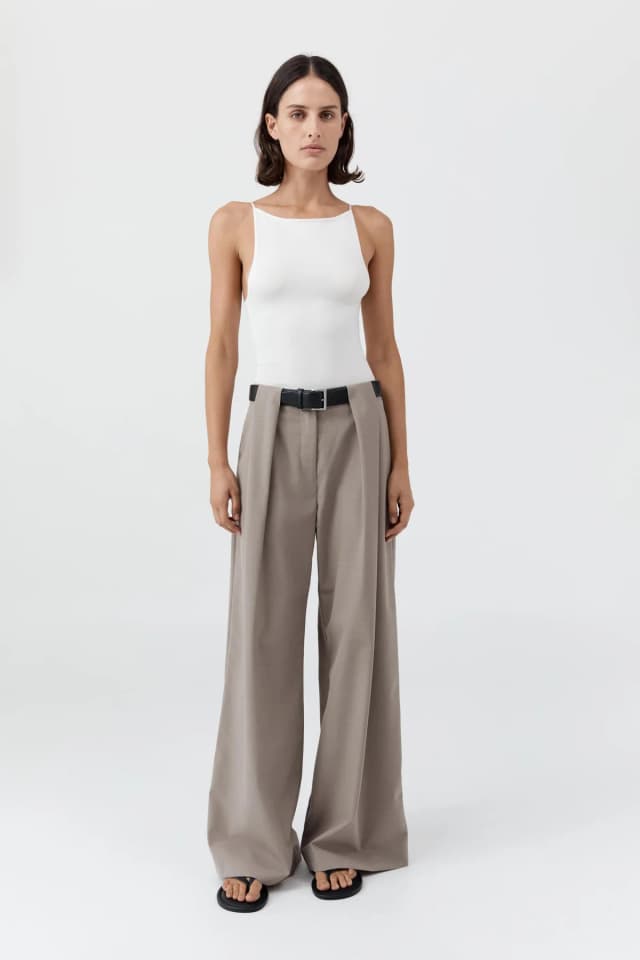 St Agni Square Neck Top - Off White, image 1 of 1 from St. Agni