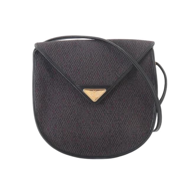 Saint Laurent Shoulder Bag Leather Gray Black Gold Vintage in Black Leather from The Reluxe, photo 1 of 1