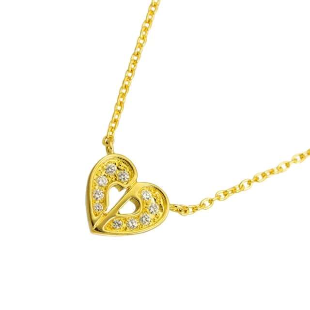 Dior Diamond Necklace 41 18k Yellow Gold 750 Heart in Yellow from The Reluxe, photo 1 of 1