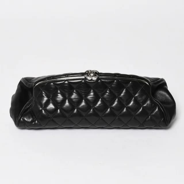 Chanel Clutch Quilted Black Lambskin Silver in Black Lambskin from The Reluxe, photo 1 of 1