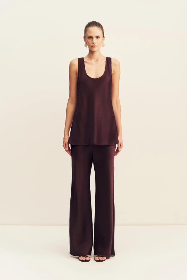 Shona Joy SAVANNA BIAS CUT PANT - PLUM, image 1 of 1 from Shona Joy