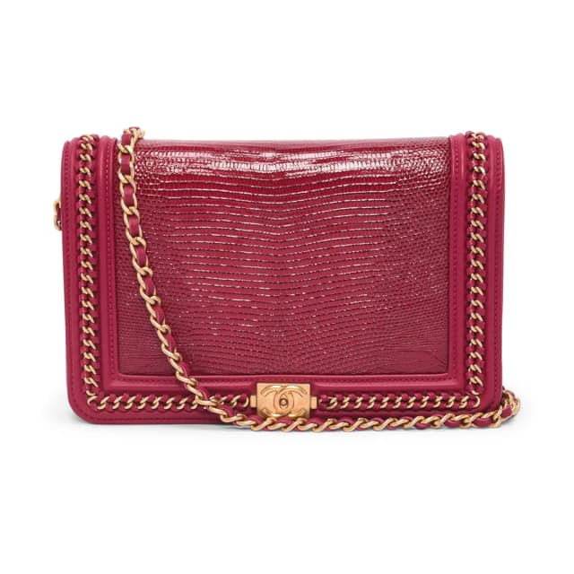 Chanel Lizard & Lambskin Chain Around Boy WOC in Magenta Lambskin from Blue Spinach, photo 1 of 1