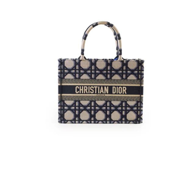 Dior Medium Book Tote Macrocannage Navy in Navy Canvas from The Purse Affair, photo 1 of 1