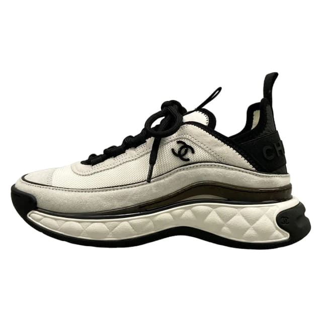 Chanel Sneakers White Black in Black Suede from The Reluxe, photo 1 of 1