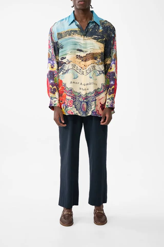 Camilla eBoutique LONG SLEEVE OVERSIZED SHIRT BATHING BOMBSHELL, image 1 of 1 from CAMILLA