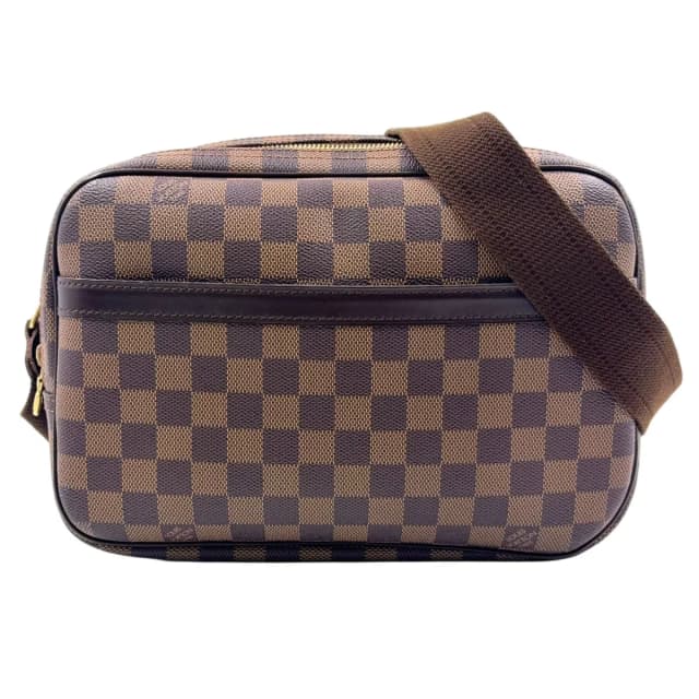Louis Vuitton Reporter PM Damier Ebene Leather Brown Shoulder Bag Gold in Brown Leather from The Reluxe, photo 1 of 1