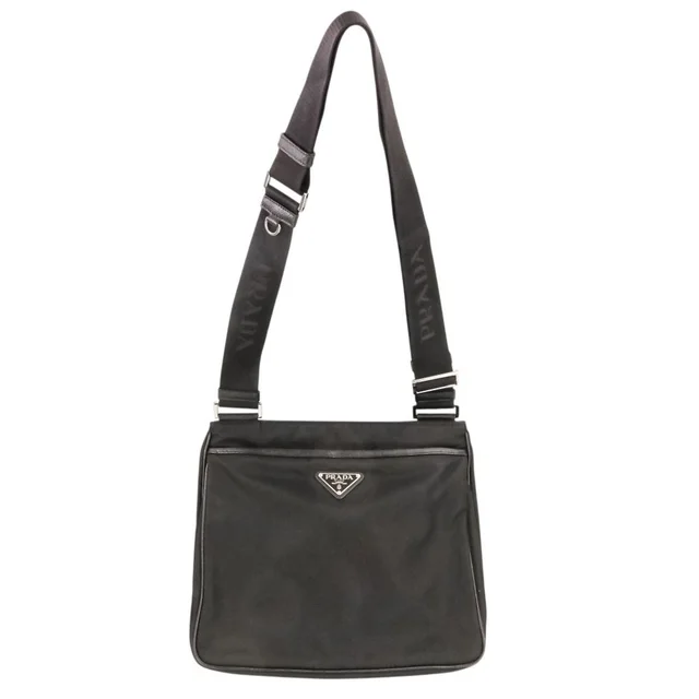 Prada Re-Nylon Saffiano Leather Shoulder Bag Black in Black Saffiano leather from The Reluxe, photo 1 of 1