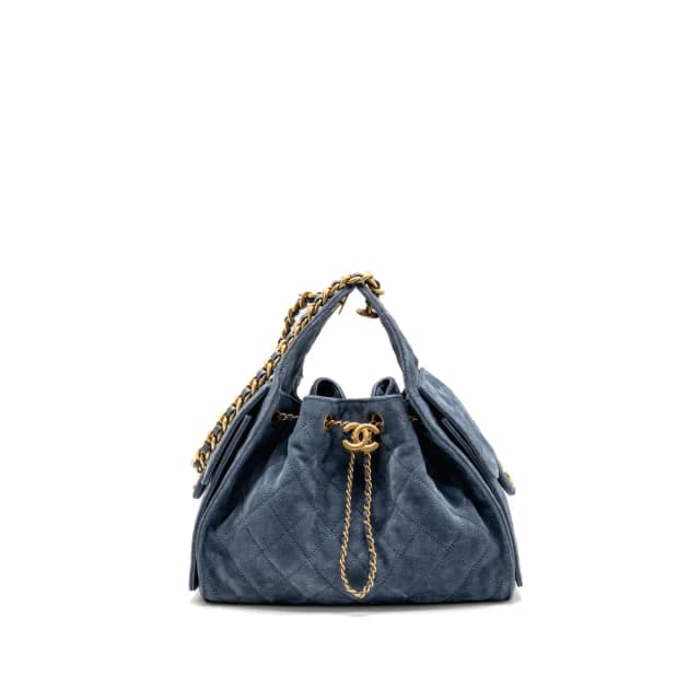 Chanel Small 25 Bag Suede Blue GHW (Microchip) in Blue Suede from EMIER, photo 1 of 1