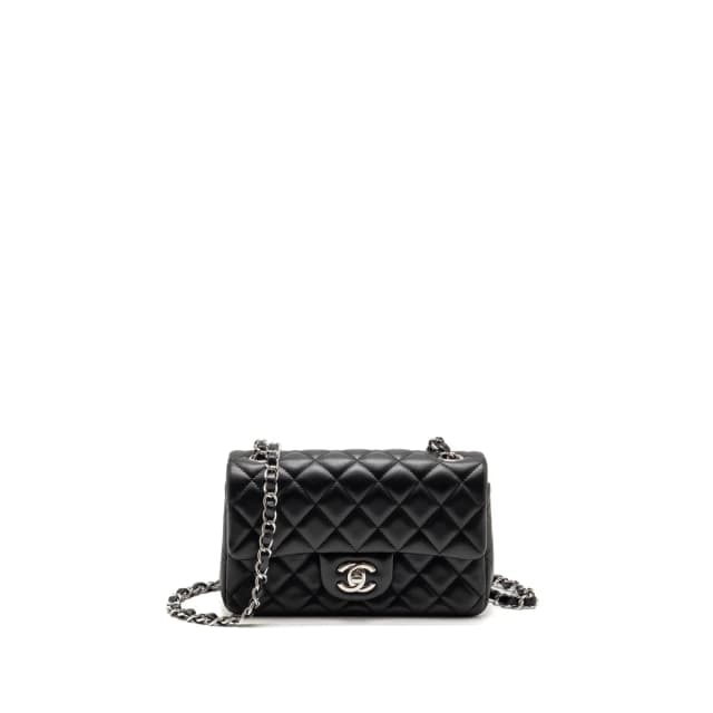 Chanel Mini Rectangular Flap Bag Lambskin Black SHW (Microchip) in Black Lambskin from EMIER, photo 1 of 1