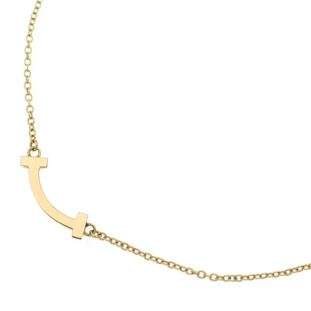 Tiffany & Co. T Smile Mini Necklace Pink Gold in Pink from The Reluxe, photo 1 of 1