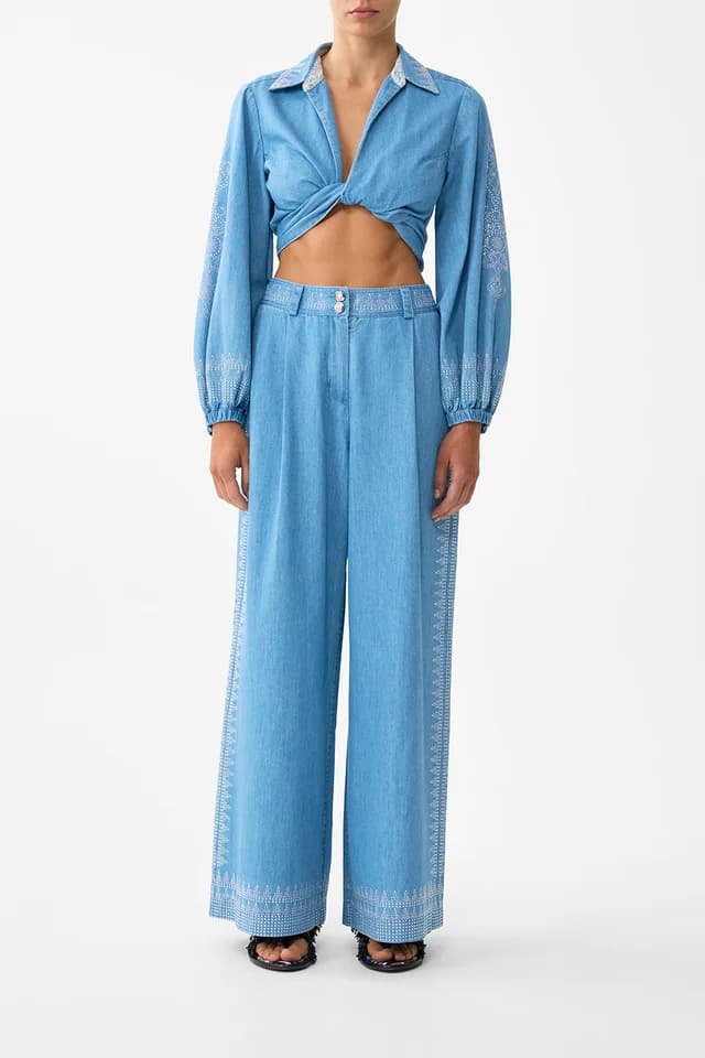 Camilla eBoutique FULL LENGTH WIDE LEG TROUSER THE HUM OF THE ALHAMBRA, image 1 of 1 from CAMILLA