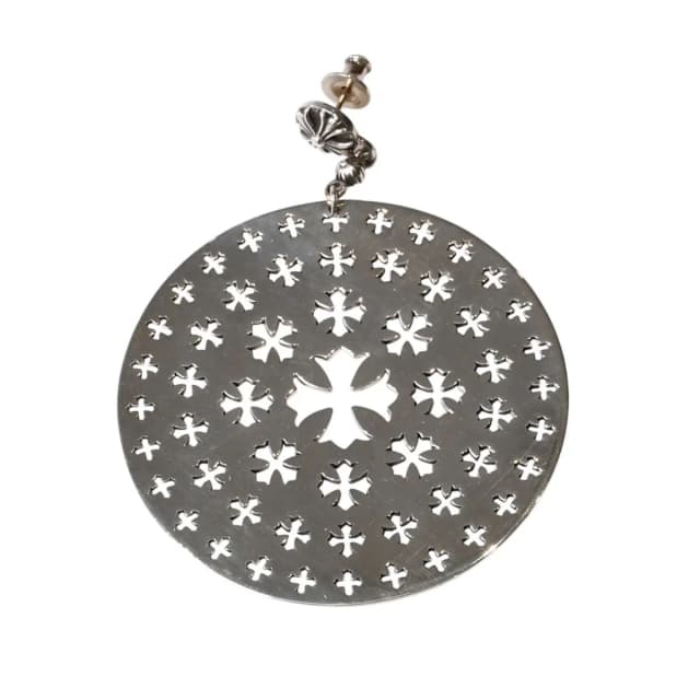 Chrome Hearts Circle CH Plus Drop Single Earrings 925 Sterling Silver in Silver from The Reluxe, photo 1 of 1