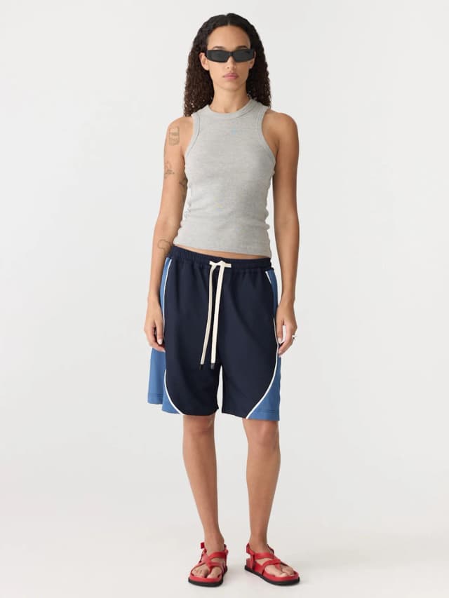 Bassike Piping Detail Basketball Short, image 1 of 1 from bassike