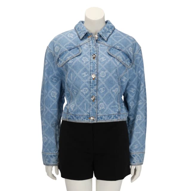 Chanel CC Camellia Jacket FR 38 in Blue Denim from Blue Spinach, photo 1 of 1