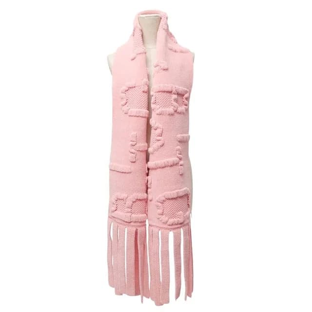 Bottega Veneta Scarf Fringe Embossed Logo Chenille Knit in Nylon from The Reluxe, photo 1 of 1