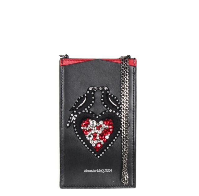 Alexander McQueen Phone WOC, Black/Red, image 1 of 1 from Cultstatus