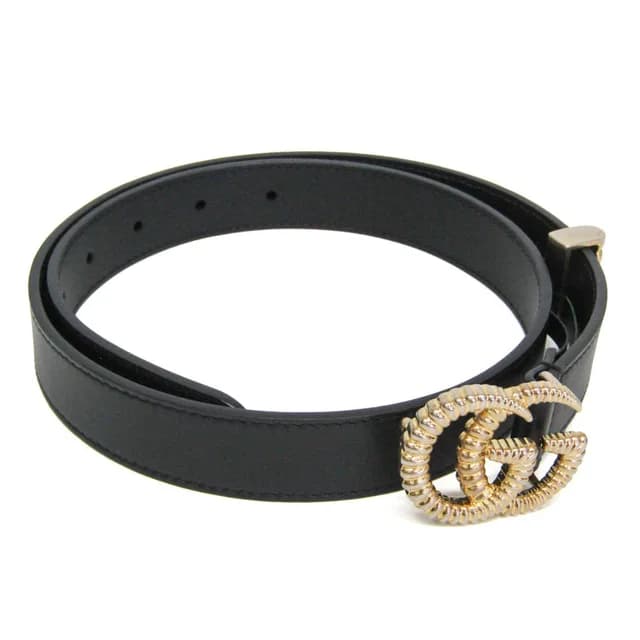 Gucci Torsion Double G 524103 Women,Men Leather Standard Belt Black 75 in Black Leather from Elady, photo 1 of 1