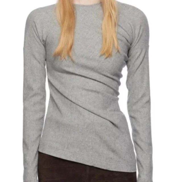 TOTEME Women's Blouse - Grey - L in gray from Depop, photo 1 of 1