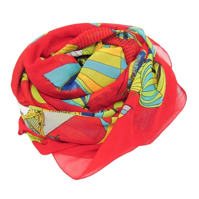 Hermès Cotton Pareo PAZ UNIVERSAL Women's Cotton Stole Multi-color,Red Color in Red color Cotton 100% from Elady, photo 1 of 1
